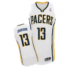 Men's Adidas Indiana Pacers #13 Mark Jackson Authentic White Home NBA Jersey