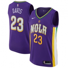 Men's Nike New Orleans Pelicans #23 Anthony Davis Swingman Purple NBA Jersey - City Edition