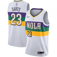 Men's Nike New Orleans Pelicans #23 Anthony Davis Swingman White NBA Jersey - City Edition