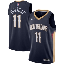 Men's New Orleans Pelicans #11 Jrue Holiday Nike Navy 2020-21 Swingman Jersey