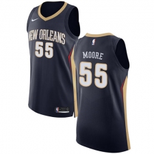Women's Nike New Orleans Pelicans #55 E'Twaun Moore Authentic Navy Blue Road NBA Jersey - Icon Edition