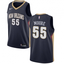 Women's Nike New Orleans Pelicans #55 E'Twaun Moore Swingman Navy Blue Road NBA Jersey - Icon Edition