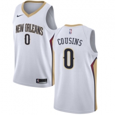 Women's Nike New Orleans Pelicans #0 DeMarcus Cousins Authentic White Home NBA Jersey - Association Edition