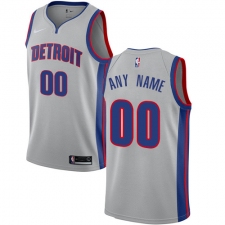 Men's Nike Detroit Pistons Customized Authentic Silver NBA Jersey Statement Edition