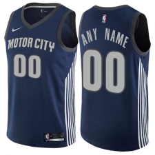 Men's Nike Detroit Pistons Customized Swingman Navy Blue NBA Jersey - City Edition