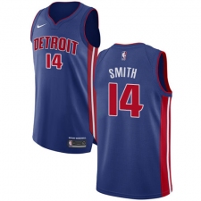 Women's Nike Detroit Pistons #14 Ish Smith Authentic Royal Blue Road NBA Jersey - Icon Edition