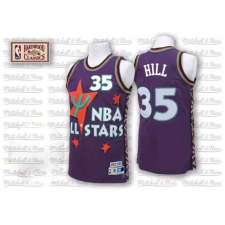 Men's Adidas Detroit Pistons #35 Grant Hill Swingman Purple 1995 All Star Throwback NBA Jersey