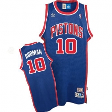 Men's Adidas Detroit Pistons #10 Dennis Rodman Authentic Blue Throwback NBA Jersey