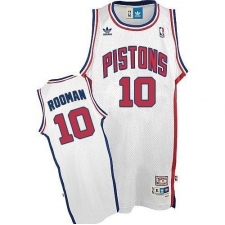Men's Adidas Detroit Pistons #10 Dennis Rodman Authentic White Throwback NBA Jersey