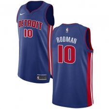 Youth Nike Detroit Pistons #10 Dennis Rodman Authentic Royal Blue Road NBA Jersey - Icon Edition