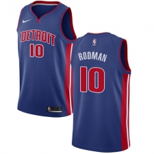 Youth Nike Detroit Pistons #10 Dennis Rodman Swingman Royal Blue Road NBA Jersey - Icon Edition