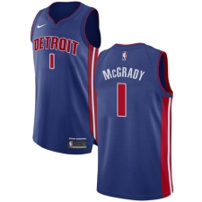 Youth Nike Detroit Pistons #1 Tracy McGrady Authentic Royal Blue Road NBA Jersey - Icon Edition