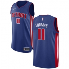 Men's Nike Detroit Pistons #11 Isiah Thomas Authentic Royal Blue Road NBA Jersey - Icon Edition