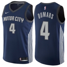 Men's Nike Detroit Pistons #4 Joe Dumars Authentic Navy Blue NBA Jersey - City Edition