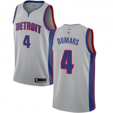Men's Nike Detroit Pistons #4 Joe Dumars Authentic Silver NBA Jersey Statement Edition