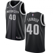 Men's Nike Detroit Pistons #40 Bill Laimbeer Swingman Black NBA Jersey - City Edition