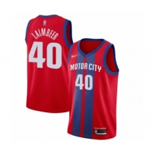 Youth Detroit Pistons #40 Bill Laimbeer Swingman Red Basketball Jersey - 2019 20 City Edition