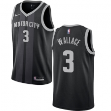 Men's Nike Detroit Pistons #3 Ben Wallace Swingman Black NBA Jersey - City Edition