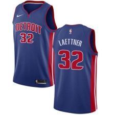 Women's Nike Detroit Pistons #32 Christian Laettner Swingman Royal Blue Road NBA Jersey - Icon Edition