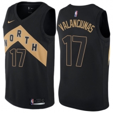 Men's Nike Toronto Raptors #17 Jonas Valanciunas Swingman Black NBA Jersey - City Edition
