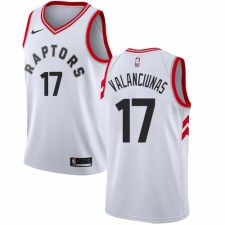 Youth Nike Toronto Raptors #17 Jonas Valanciunas Authentic White NBA Jersey - Association Edition