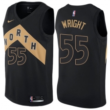 Men's Nike Toronto Raptors #55 Delon Wright Swingman Black NBA Jersey - City Edition