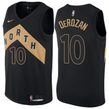 Men's Nike Toronto Raptors #10 DeMar DeRozan Authentic Black NBA Jersey - City Edition