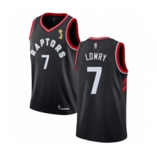 Men's Toronto Raptors #7 Kyle Lowry Swingman Black 2019 Basketball Finals Champions Jersey Statement Edition