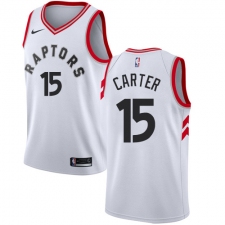 Men's Nike Toronto Raptors #15 Vince Carter Authentic White NBA Jersey - Association Edition