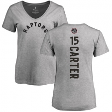 NBA Women's Nike Toronto Raptors #15 Vince Carter Ash Backer T-Shirt
