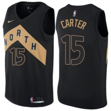 Women's Nike Toronto Raptors #15 Vince Carter Swingman Black NBA Jersey - City Edition