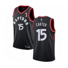 Women's Toronto Raptors #15 Vince Carter Swingman Black 2019 Basketball Finals Champions Jersey Statement Edition
