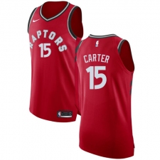 Youth Nike Toronto Raptors #15 Vince Carter Authentic Red Road NBA Jersey - Icon Edition