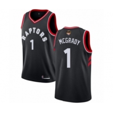 Men's Toronto Raptors #1 Tracy Mcgrady Swingman Black 2019 Basketball Finals Bound Jersey Statement Edition