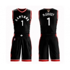 Men's Toronto Raptors #1 Tracy Mcgrady Swingman Black 2019 Basketball Finals Bound Suit Jersey Statement Edition