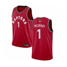 Men's Toronto Raptors #1 Tracy Mcgrady Swingman Red 2019 Basketball Finals Bound Jersey - Icon Edition