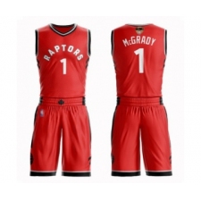 Men's Toronto Raptors #1 Tracy Mcgrady Swingman Red 2019 Basketball Finals Bound Suit Jersey - Icon Edition