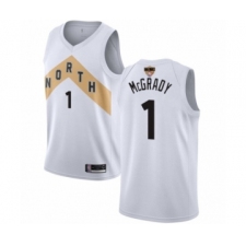 Men's Toronto Raptors #1 Tracy Mcgrady Swingman White 2019 Basketball Finals Bound Jersey - City Edition