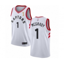 Men's Toronto Raptors #1 Tracy Mcgrady Swingman White 2019 Basketball Finals Champions Jersey - Association Edition