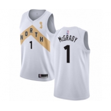 Men's Toronto Raptors #1 Tracy Mcgrady Swingman White 2019 Basketball Finals Champions Jersey - City Edition