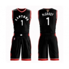 Women's Toronto Raptors #1 Tracy Mcgrady Swingman Black 2019 Basketball Finals Bound Suit Jersey Statement Edition