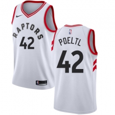 Youth Nike Toronto Raptors #42 Jakob Poeltl Authentic White NBA Jersey - Association Edition
