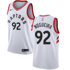 Men's Nike Toronto Raptors #92 Lucas Nogueira Swingman White NBA Jersey - Association Edition