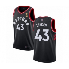 Men's Toronto Raptors #43 Pascal Siakam Swingman Black 2019 Basketball Finals Champions Jersey Statement Edition