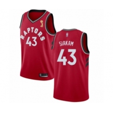 Men's Toronto Raptors #43 Pascal Siakam Swingman Red 2019 Basketball Finals Champions Jersey - Icon Edition