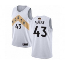 Men's Toronto Raptors #43 Pascal Siakam Swingman White 2019 Basketball Finals Bound Jersey - City Edition