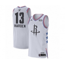 Men's Jordan Houston Rockets #13 James Harden Authentic White 2019 All-Star Game Basketball Jersey