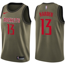 Youth Nike Houston Rockets #13 James Harden Swingman Green Salute to Service NBA Jersey