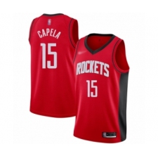 Men's Houston Rockets #15 Clint Capela Authentic Red Finished Basketball Jersey - Icon Edition