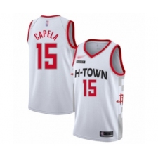 Men's Houston Rockets #15 Clint Capela Swingman White Basketball Jersey - 2019 20 City Edition
